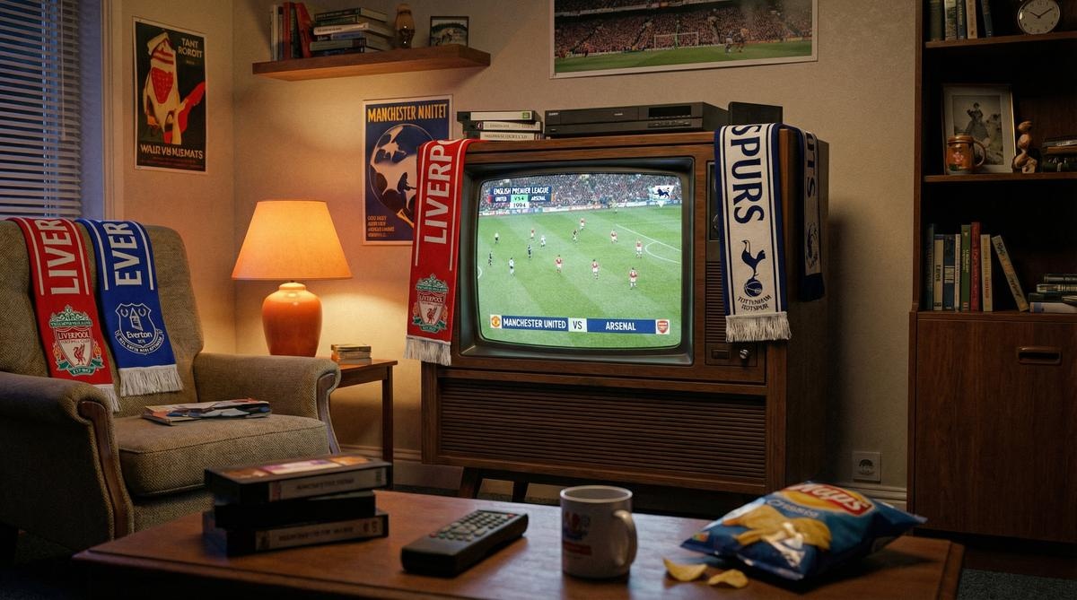 复古电视播放英超赛事画面 - im电竞