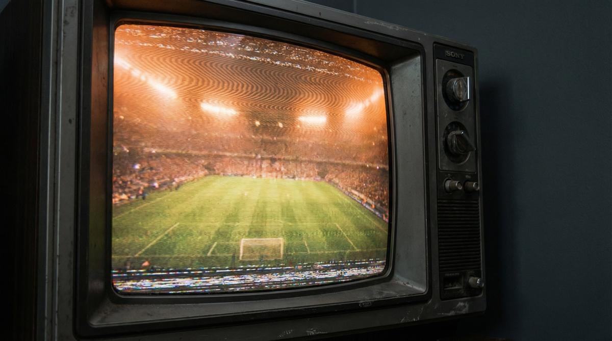 复古电视显示体育赛事画面 - im电竞